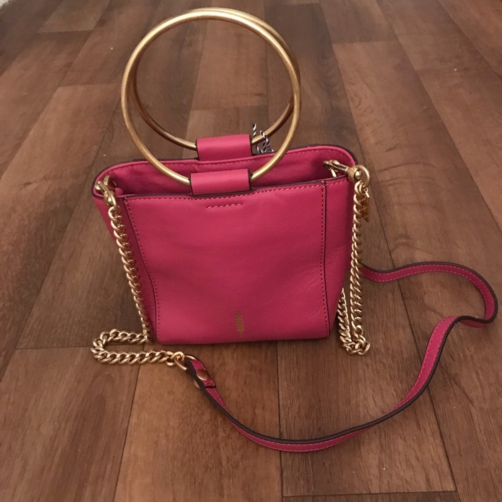 Genuine leather mini tote bag